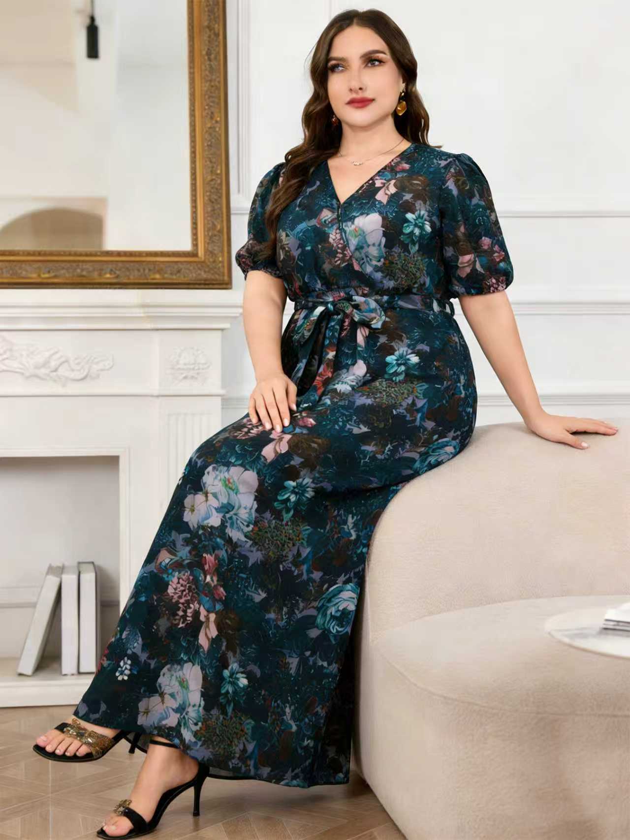 Romper Floral Print - Novo Lançamento 2026: Vestido Maxi Feminino