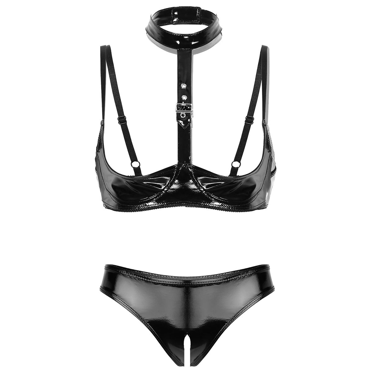 Mulheres Couro de Patente Ling - Bralette Triangle Set avaliação e preço